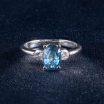 Nhẫn Vàng Trắng Đính Đá Sapphire Nhẫn Vàng Trắng Đính Đá Sapphire