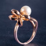 Nhẫn Vàng Hồng Đính Ngọc Trai